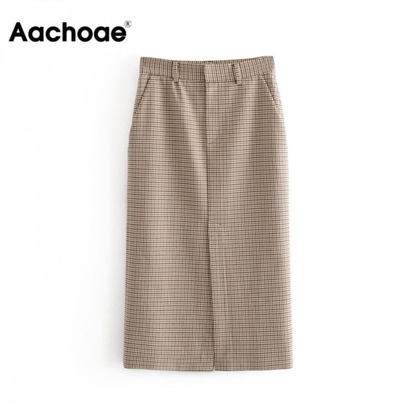 aachoae vintage high waist women plaid pencil skirt spring split midi-long skirts casual pockets zipper female office skirt lj201029, Black;gray
aachoae vintage high waist women plaid pencil skirt spring split midi-long skirts casual pockets zipper female office skirt lj201029, Black;gray
