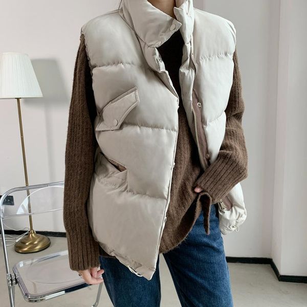 2020 vest jacket autumn cotton vest women's korean-style loose short cotton-padded clothes waistcoat, Black;white
2020 vest jacket autumn cotton vest women's korean-style loose short cotton-padded clothes waistcoat, Black;white