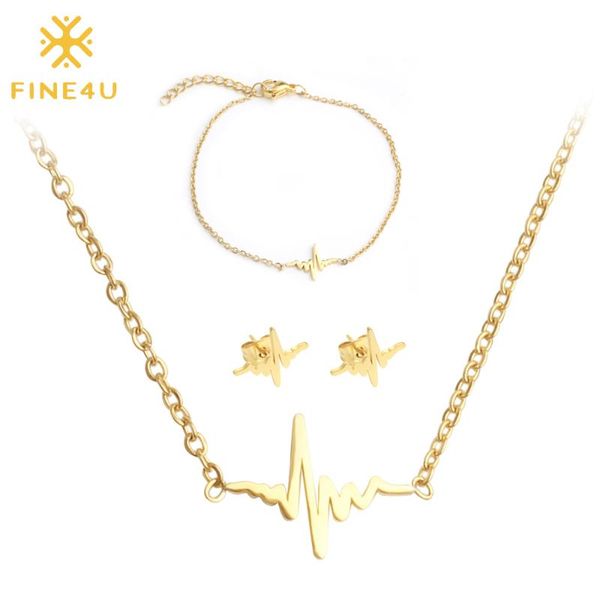 fine4u n148 stainless steel necklace earrings bracelet set women wedding party jewelry sets 2020 trendy summer jewelry, Silver
fine4u n148 stainless steel necklace earrings bracelet set women wedding party jewelry sets 2020 trendy summer jewelry, Silver