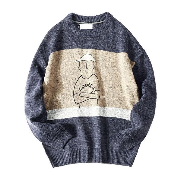 men's sweaters hong kong style autumn winter sweater round neck pullover loose knit shirt student korean fashion embroidery coat, White;black
men's sweaters hong kong style autumn winter sweater round neck pullover loose knit shirt student korean fashion embroidery coat, White;black