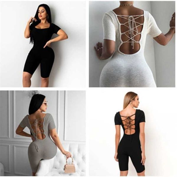 designer women shorts jumpsuit short sleeve backless hollow out rompers ladies bandage night club playsuit women summer overalls 2022, Black;white
designer women shorts jumpsuit short sleeve backless hollow out rompers ladies bandage night club playsuit women summer overalls 2022, Black;white