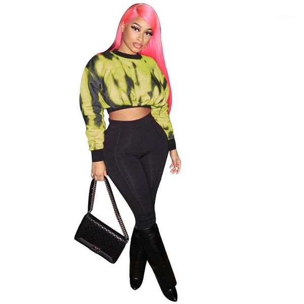 set casual crew neck tracksuits tie dye womens two piece pants slim ladies womens two piece, White
set casual crew neck tracksuits tie dye womens two piece pants slim ladies womens two piece, White