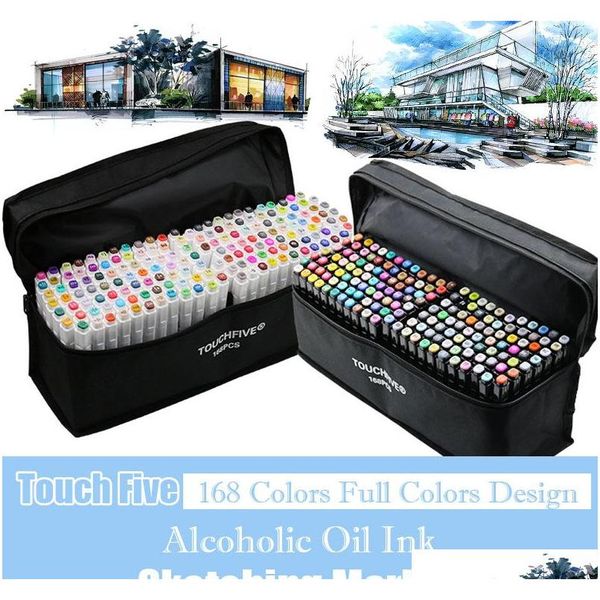 

touchfive 168 colors oily alcohol based art markers set dual headed sketch marker artist brush pen for manga design art supplies k25yg