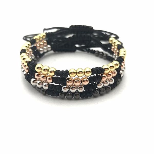 beaded, strands 10pcs gold 4mm round copper bead handmade braiding macrame bracelet for men woman gift, Black
beaded, strands 10pcs gold 4mm round copper bead handmade braiding macrame bracelet for men woman gift, Black