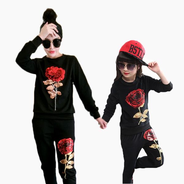 new winter style family matching outfits mother and daughter long sleeve rose floral sweatshirt+pants 2pcs suit 201104, Blue
new winter style family matching outfits mother and daughter long sleeve rose floral sweatshirt+pants 2pcs suit 201104, Blue