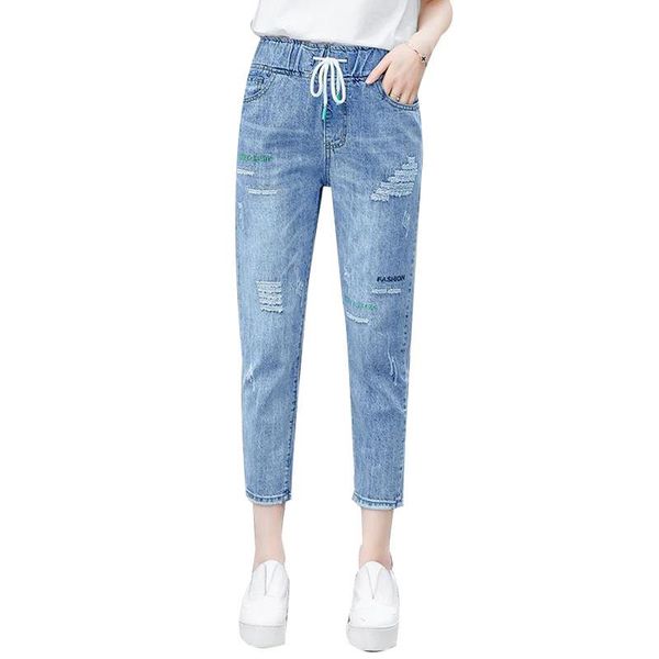 women's jeans summer women mid waist female loose casual ankle-length femme straight with holes trouser clothing kk0068, Blue
women's jeans summer women mid waist female loose casual ankle-length femme straight with holes trouser clothing kk0068, Blue