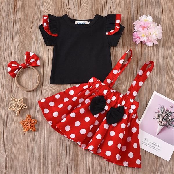 wholesale 2021 new summer clothes girl 3pcs sets short sleeve t-shirt + dot floral suspender skirt +hairband baby outfits e57, White
wholesale 2021 new summer clothes girl 3pcs sets short sleeve t-shirt + dot floral suspender skirt +hairband baby outfits e57, White