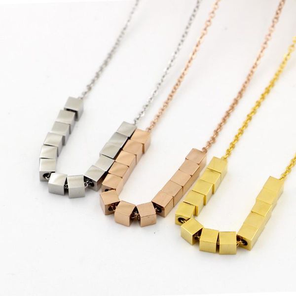 pendant necklaces 2021 titanium steel fashion gold-color 13 block necklace for woman jewelry chain clavicle accessories small clear square, Silver
pendant necklaces 2021 titanium steel fashion gold-color 13 block necklace for woman jewelry chain clavicle accessories small clear square, Silver