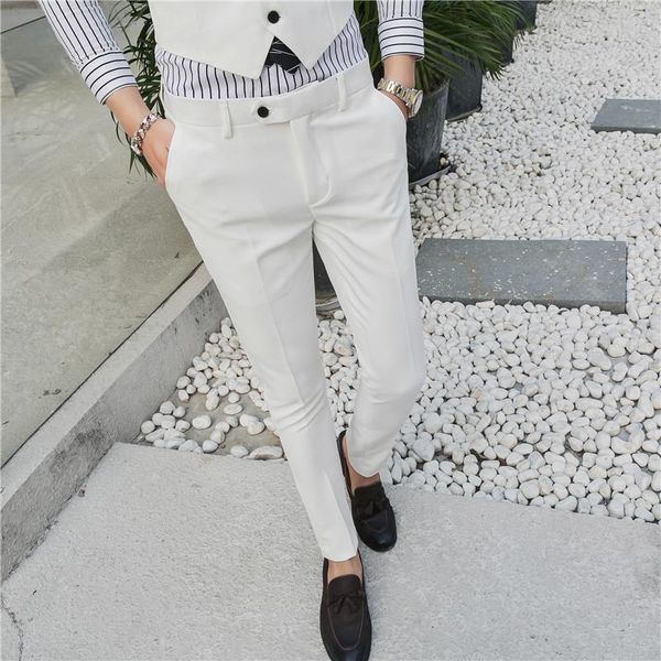 men's suits & blazers nice cotton men pure color fashion boutique elastic slim business formally suit pants / male wedding dress trouse, White;black
men's suits & blazers nice cotton men pure color fashion boutique elastic slim business formally suit pants / male wedding dress trouse, White;black