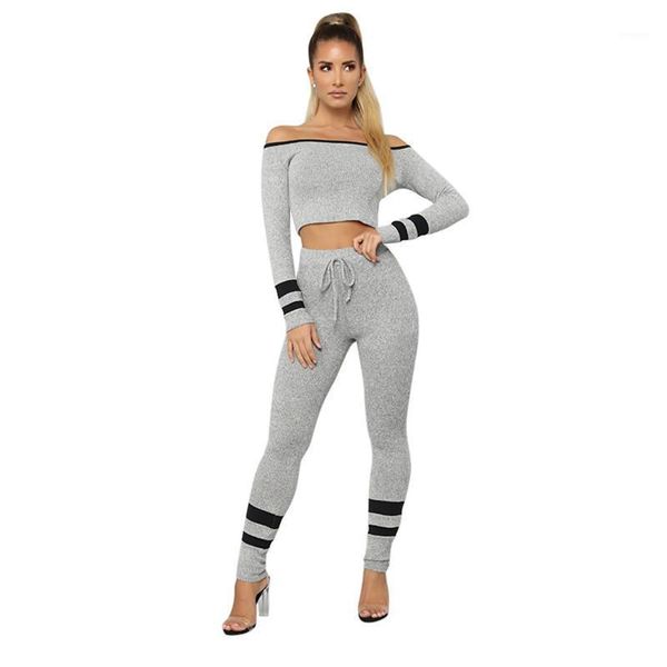 crop pants set plus size tracksuit women fitness sportswear off-shoulder contrast color striped long sleeve 2 piece outfits1, Gray
crop pants set plus size tracksuit women fitness sportswear off-shoulder contrast color striped long sleeve 2 piece outfits1, Gray