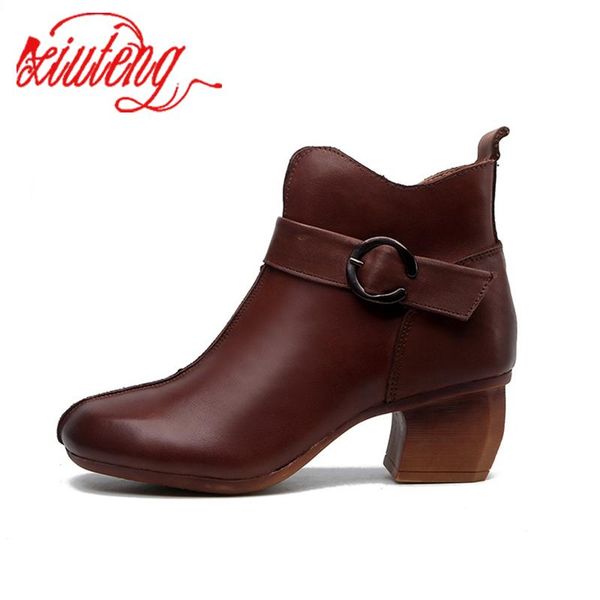 xiuteng spring genuine leather ankle boots handmade lady square heel shoes comfortable casual moccasins side zip ankle boots, Black
xiuteng spring genuine leather ankle boots handmade lady square heel shoes comfortable casual moccasins side zip ankle boots, Black