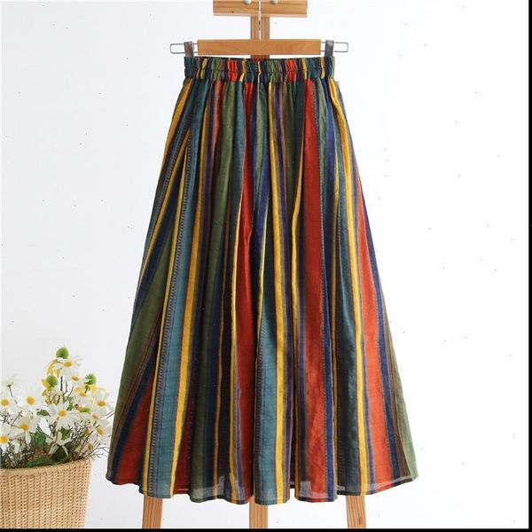 vintage striped patchwork women elastic waist cotton linen a line skirt mori girl saias femininas drop shipping, Black
vintage striped patchwork women elastic waist cotton linen a line skirt mori girl saias femininas drop shipping, Black