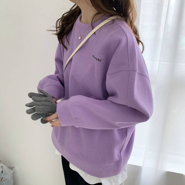 lautumn and winter new style plush thickened round neck non pilling sweater for female students loose korean version ins embroidery top, Black
lautumn and winter new style plush thickened round neck non pilling sweater for female students loose korean version ins embroidery top, Black