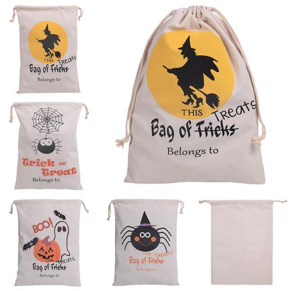 funpa halooween gift bag drawstring canvas trick gift bag jewelry candy for halooween festival suplies