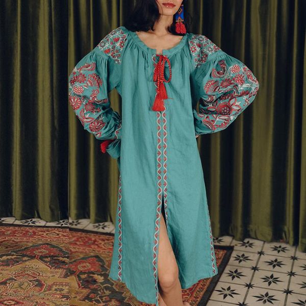 spring long sleeve midi tunic dresses green floral embroidery 2021 vintage dress vestidos boho holiday casual women dress robe, Black;gray
spring long sleeve midi tunic dresses green floral embroidery 2021 vintage dress vestidos boho holiday casual women dress robe, Black;gray