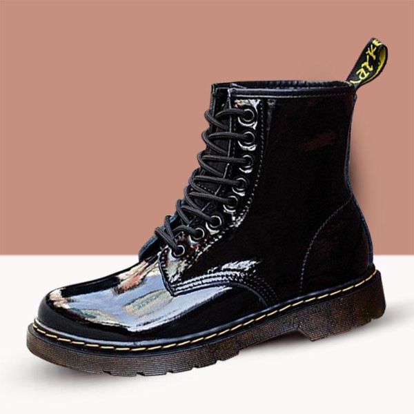 мода martin boots женская яркая кожа британский стиль пара короткие ботинки мужчины женские кожаные круглая носок мотоцикл обувь, Black
мода martin boots женская яркая кожа британский стиль пара короткие ботинки мужчины женские кожаные круглая носок мотоцикл обувь, Black