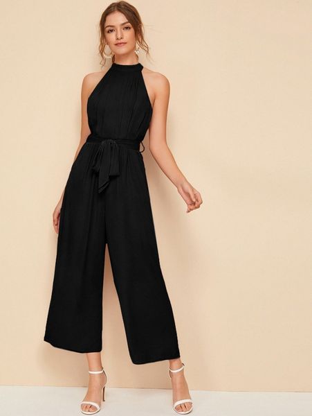 split back belted halter palazzo jumpsuit h4j3#, White
split back belted halter palazzo jumpsuit h4j3#, White