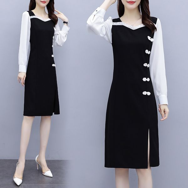 vintage womens plus size dressed casual skinny party loose long sleeves dress women's clothes 83j5, Black;gray
vintage womens plus size dressed casual skinny party loose long sleeves dress women's clothes 83j5, Black;gray