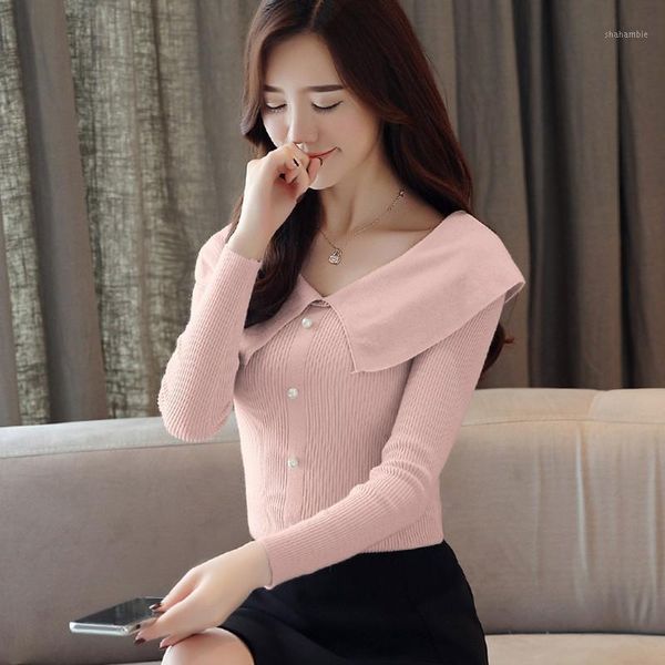 autumn winter sweet kintted button sweaters women casual solid color bottoming sweater1, White;black
autumn winter sweet kintted button sweaters women casual solid color bottoming sweater1, White;black