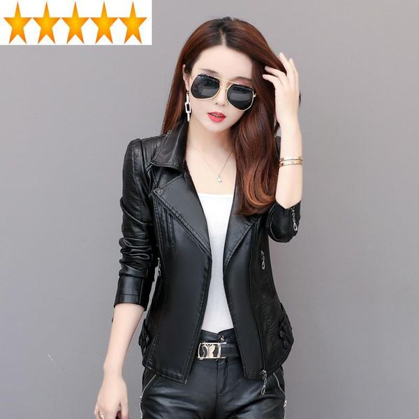 women's leather & faux short motorcycle jacket black pu coat women spring autumn abrigo mujer 01
women's leather & faux short motorcycle jacket black pu coat women spring autumn abrigo mujer 01