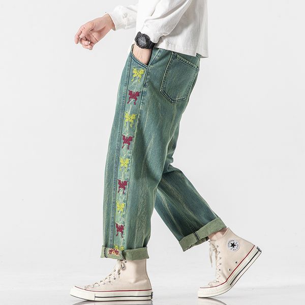 2021 new autumn spring men's embroidered stretch trendy hip hop streetwear straight denim trouers 3oks, Blue
2021 new autumn spring men's embroidered stretch trendy hip hop streetwear straight denim trouers 3oks, Blue