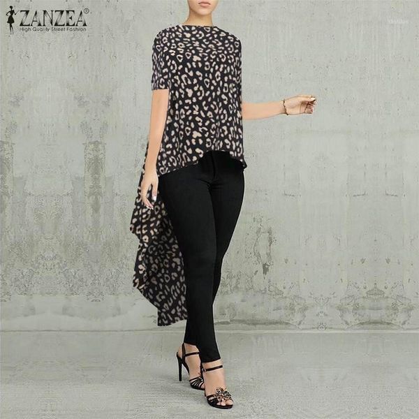 women's blouses & shirts zanzea stylish women leopard print blouse summer short sleeve high low tunic irregular hem shirt chemise robe, White
women's blouses & shirts zanzea stylish women leopard print blouse summer short sleeve high low tunic irregular hem shirt chemise robe, White
