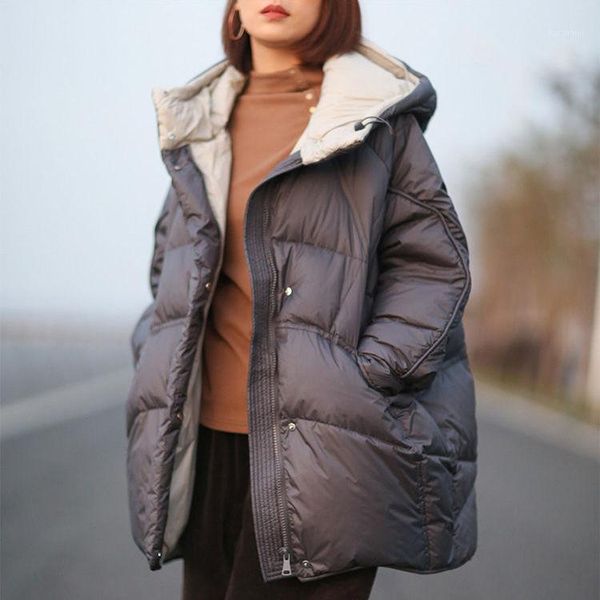 women 2020 winter fashion new white duck down jacket female simple design hooded coats ladies warm mid-long casual parka l1561, Black
women 2020 winter fashion new white duck down jacket female simple design hooded coats ladies warm mid-long casual parka l1561, Black