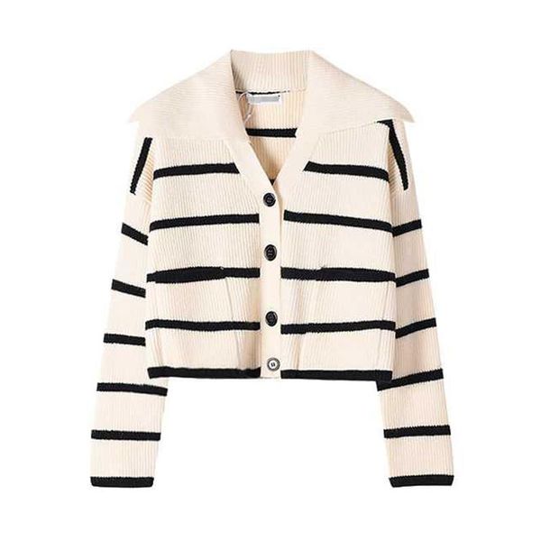 women's knits & tees sweater knitted cardigan women cropped chic elegant turn down collar stripped pocket m0364, White
women's knits & tees sweater knitted cardigan women cropped chic elegant turn down collar stripped pocket m0364, White
