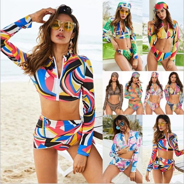women's swimwear plus size women printing full sleeve three-piece suits swimsuit b0011, White;black
women's swimwear plus size women printing full sleeve three-piece suits swimsuit b0011, White;black