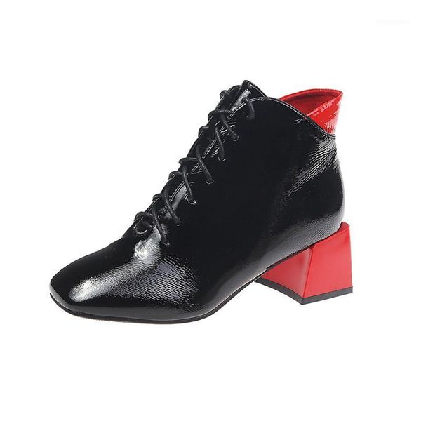 square head lace up women's ankle boots fashion square high heel women shoes spring autumn contrast color female short boots1, Black
square head lace up women's ankle boots fashion square high heel women shoes spring autumn contrast color female short boots1, Black