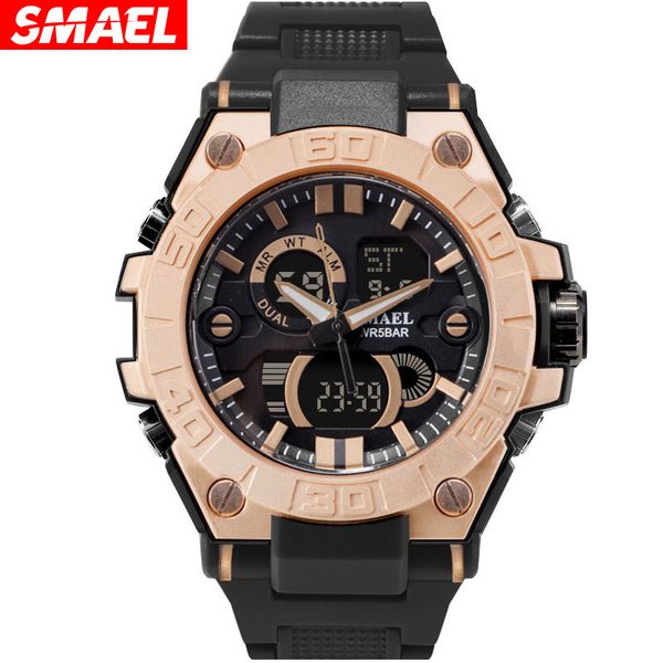 smael smier sports watch men's waterproof timing double display electronic watch trend luminous student watch, Slivery;brown
smael smier sports watch men's waterproof timing double display electronic watch trend luminous student watch, Slivery;brown