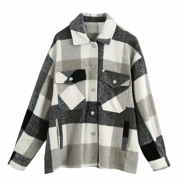 plaid jacket ladies fashion casual pocket print lapel single-breasted thin pattern long-sleeved jacket, White
plaid jacket ladies fashion casual pocket print lapel single-breasted thin pattern long-sleeved jacket, White