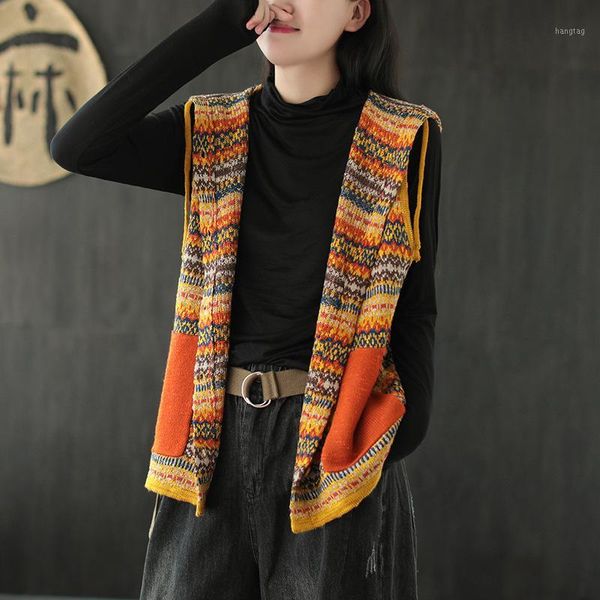 2020 jacquard hooded sweater vest early autumn new style retro loose wild sleeveless single-breasted jacket women1, Black;white
2020 jacquard hooded sweater vest early autumn new style retro loose wild sleeveless single-breasted jacket women1, Black;white