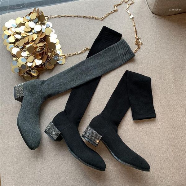 boots socks heels crystal booties ladies shoes round toe boots-women stockings rhinestone low over-the-knee autumn mid1, Black
boots socks heels crystal booties ladies shoes round toe boots-women stockings rhinestone low over-the-knee autumn mid1, Black