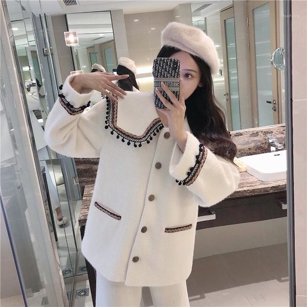 high end woolen coat women's autumn and winter 2020 new thickened korean loose and versatile medium length woolen coat1, White;black
high end woolen coat women's autumn and winter 2020 new thickened korean loose and versatile medium length woolen coat1, White;black