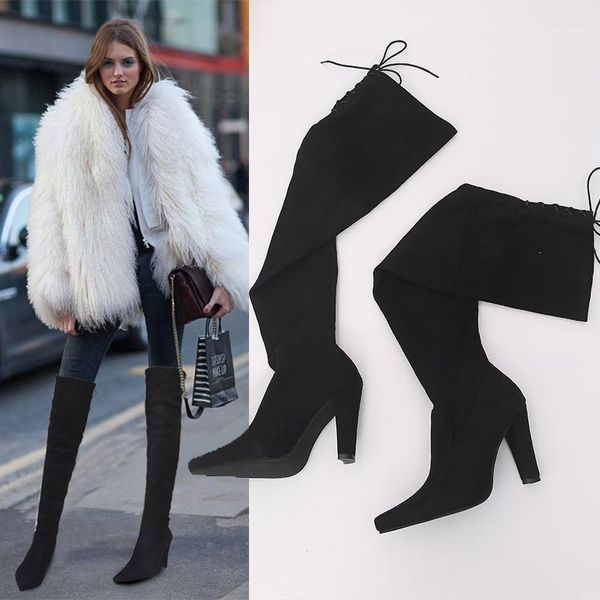 boots women stretch suede over the knee fashion comfy high heels woman female lace up thigh winter long1, Black
boots women stretch suede over the knee fashion comfy high heels woman female lace up thigh winter long1, Black