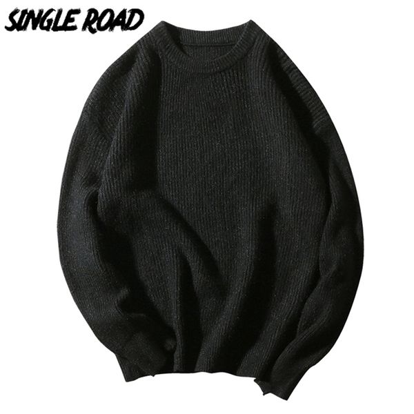 singleroad oversized mens knitted winter solid pullover sweaters hip hop harajuku korean black sweater men 201214, White;black
singleroad oversized mens knitted winter solid pullover sweaters hip hop harajuku korean black sweater men 201214, White;black