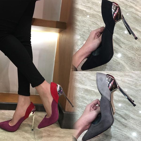 dress shoes chaussures femme italian 11cm high heels mixed colors ladies pumps suede pointed toe party wedding for woman, Black
dress shoes chaussures femme italian 11cm high heels mixed colors ladies pumps suede pointed toe party wedding for woman, Black