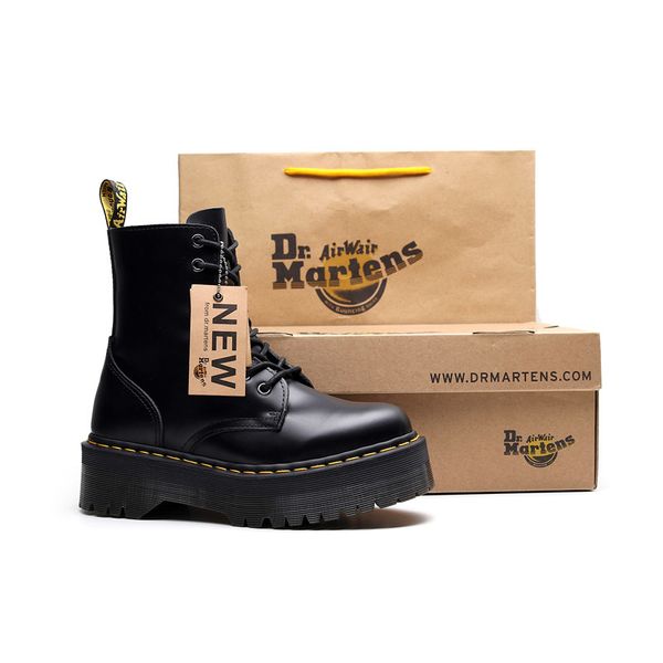 martens new leather ankle women's shoes thick mujer boots jwps, Black 
martens new leather ankle women's shoes thick mujer boots jwps, Black