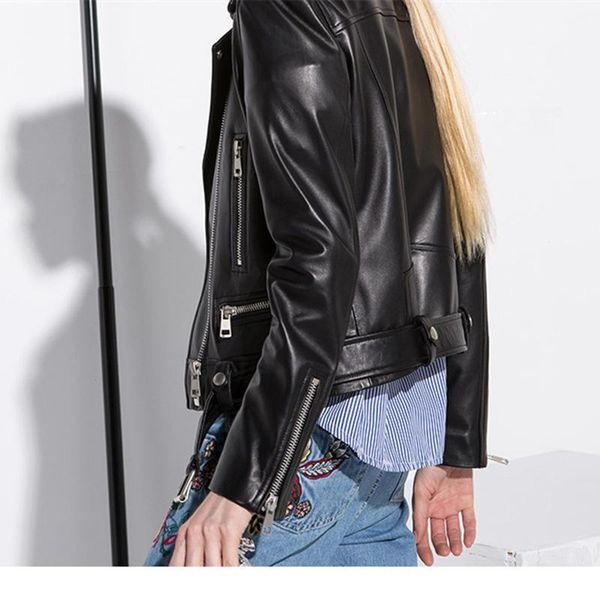women's leather & faux women 2021 spring autumn real sheepskin black short coat genuine jacket motorcycle bomber punk1
women's leather & faux women 2021 spring autumn real sheepskin black short coat genuine jacket motorcycle bomber punk1