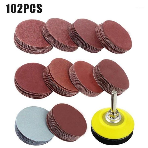 100pcs 50mm sanding discs pad kit for drill grinder rotary tools with backer plate 1/4inch shank includes 80-3000 grit sandpaper1