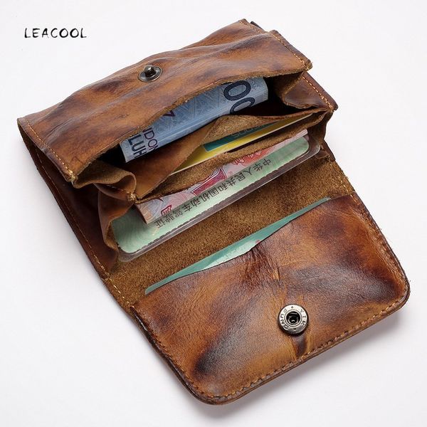 leacool genuine leather card holder men women vintage handmade short credit card holders coin purse case small wallet for male lj200907, Brown;gray
leacool genuine leather card holder men women vintage handmade short credit card holders coin purse case small wallet for male lj200907, Brown;gray