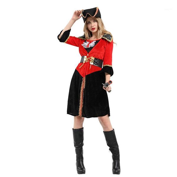 huihonshe women pirate costumes carnival performance halloween costume dress princess for party cosplay1, Black;red
huihonshe women pirate costumes carnival performance halloween costume dress princess for party cosplay1, Black;red