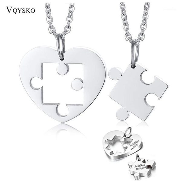 fashion 2pcs/set heart puzzle pendant necklace for women men stainless steel lovers' couple jewelry necklace anniversary gift1, Silver
fashion 2pcs/set heart puzzle pendant necklace for women men stainless steel lovers' couple jewelry necklace anniversary gift1, Silver
