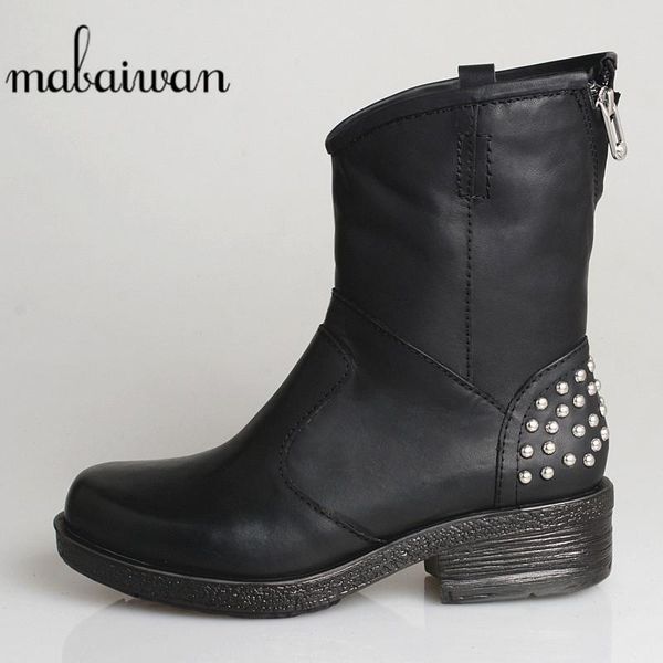 boots mabaiwan winter warm snow ankle black genuine leather shoes women motorcycle short zipper rivet booties mujer botas
boots mabaiwan winter warm snow ankle black genuine leather shoes women motorcycle short zipper rivet booties mujer botas