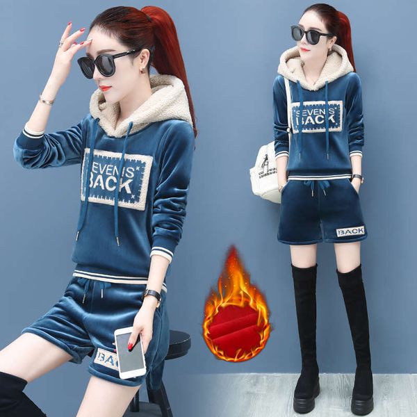 golden velvet casual sportswear suit women fashion 2020 new autumn and winter foreign style junior sweater shorts two piece set, Gray
golden velvet casual sportswear suit women fashion 2020 new autumn and winter foreign style junior sweater shorts two piece set, Gray