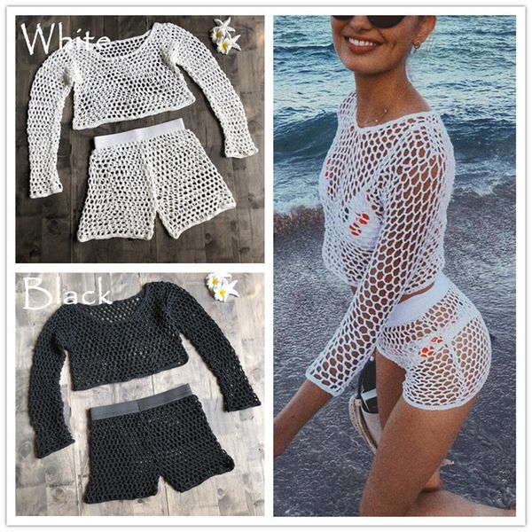 explosive women's handmade beach split swimsuit fishnet hand hook cotton sunscreen swimsuit, White;black
explosive women's handmade beach split swimsuit fishnet hand hook cotton sunscreen swimsuit, White;black