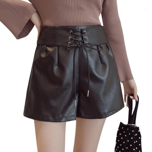 women winter pu leather drawstring shorts 2020 new autumn wide leg loose high waist shorts for women1, White;black
women winter pu leather drawstring shorts 2020 new autumn wide leg loose high waist shorts for women1, White;black
