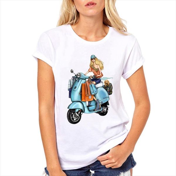 2019 cool tee vespa девушка riders мотоцикл футболка женщины летние топы женская причинная футболка одежда с коротким рукавом tee для девоче, White
2019 cool tee vespa девушка riders мотоцикл футболка женщины летние топы женская причинная футболка одежда с коротким рукавом tee для девоче, White