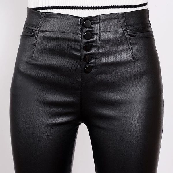 spring 2020 autumn winter new women's slim leggings high waist elastic plus plush pu leather pants women faux leather 183e, Black;white
spring 2020 autumn winter new women's slim leggings high waist elastic plus plush pu leather pants women faux leather 183e, Black;white